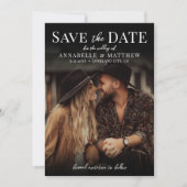 Foto Elegante minimalistische Boho bruiloft Save The Date (Voorkant)