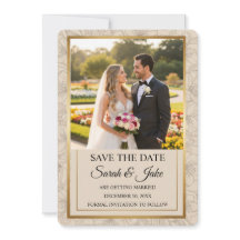 Foto Elegante Minimalistische Gouden Lijst & Bloem