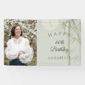 Foto Elegante Oosterse Bamboe 60e Verjaardagsfeest Spandoek (Horizontaal)