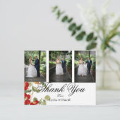 Foto Elegante Oranje bloemenbruiloft dank u Briefkaart (Staand voorkant)