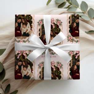 Foto Elegante Roze Kerst Coquette Vakantie Cadeaupapier