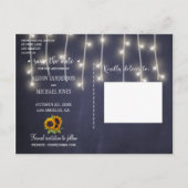 FOTO elegante rustieke zonnebloemen bruiloft save  Aankondigingskaart (Achterkant)