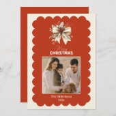 Foto Elegante Scallop Bow Christmas Feestdagenkaart (Voorkant / Achterkant)