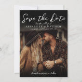 Foto Elegante Script Boho Bruiloft Save The Date (Voorkant)
