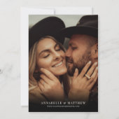 Foto Elegante Script Boho Bruiloft Save The Date (Achterkant)