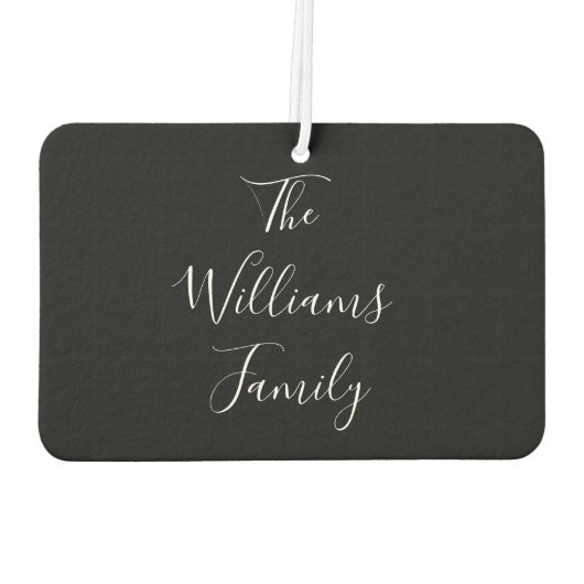 Foto Elegante Script Familienaam Luchtverfrisser (Achterkant)