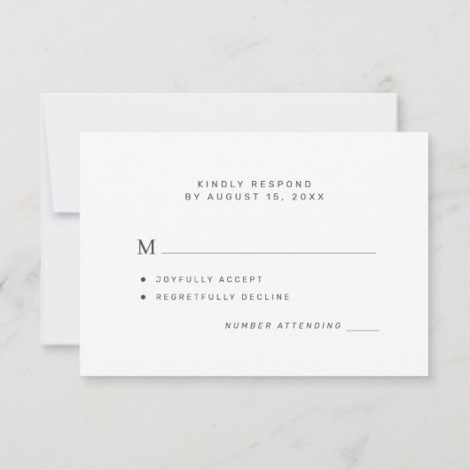 Foto elegante script printbare bruiloft RSVP kaart (Achterkant)