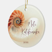 FOTO Elegante Shell Mele Kalikimaka Keramisch Ornament (Links)