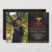 Foto Elegante Verpleegkunde School Afstuderen Kaart (Voorkant / Achterkant)