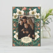 Foto Elegante Winter Bloemen Kerstmis Feestdagenkaart (Staand voorkant)