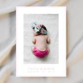 foto elegante zachte roze lijst baby geboorteaanko aankondiging