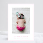 foto elegante zachte roze lijst baby geboorteaanko aankondiging