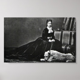 Foto: Elisabeth van Oostenrijk met hond Poster