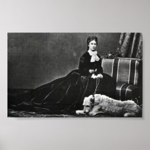 Foto: Elisabeth van Oostenrijk met hond Poster
