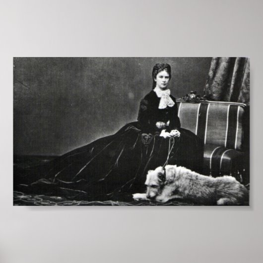 Foto: Elisabeth van Oostenrijk met hond Poster (Voorkant)