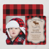 FOTO/ELKE LEEFTIJD - Moose Boy Verjaardag uitnodig Kaart (Voorkant / Achterkant)