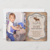 FOTO/ELKE LEEFTIJD - Moose Boy Verjaardag uitnodig Kaart (Voorkant)