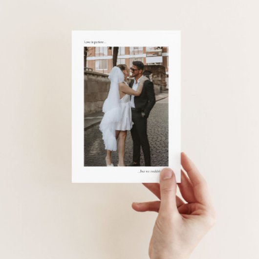 Foto elopement aankondiging sjabloon met QR-code