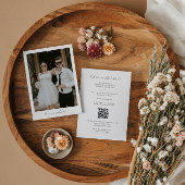 Foto elopement aankondiging sjabloon met QR-code