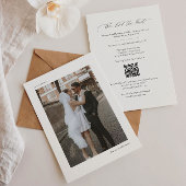 Foto elopement aankondiging sjabloon met QR-code