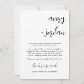 Foto Elopement Bruiloft Aankondiging Kaart (Achterkant)