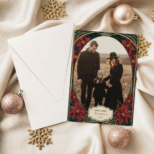 Foto Emerald Baroque Kerst Feestdagenkaart