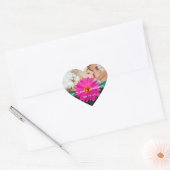 Foto Emerald en Pink Gerber Daisy Wedding Hart Sticker (Envelop)