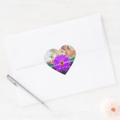 Foto Emerald Green en Plum Gerber Daisy Wedding Hart Sticker (Envelop)