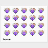 Foto Emerald Green Lavender Gerber Daisy Wedding Hart Sticker (Vel)