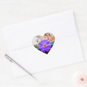 Foto Emerald Green Paars Gerber Daisy Wedding Hart Sticker