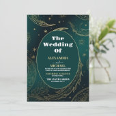 Foto Emerald Groen Goud Hemelse Bruiloft Kaart (Staand voorkant)