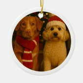 Foto en aangepaste tekst gepersonaliseerd keramisch ornament (Voorkant)