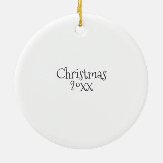 Foto en aangepaste tekst gepersonaliseerd keramisch ornament (Achterkant)