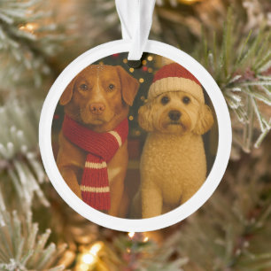 Foto en aangepaste tekst gepersonaliseerd ornament