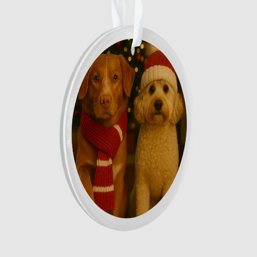 Foto en aangepaste tekst gepersonaliseerd ornament (voorkant)