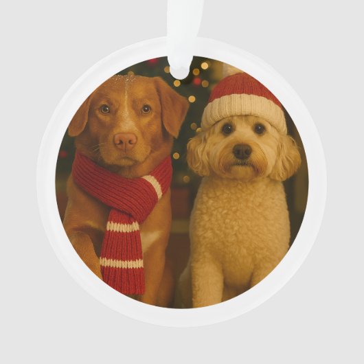 Foto en aangepaste tekst gepersonaliseerd ornament (voorkant)