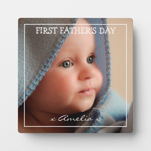 Foto en bericht eerste Vaderdag Fotoplaat (Voorkant)