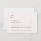 Foto en Blush Pink Wedding RSVP Kaart (Achterkant)