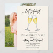 Foto- en Champagne Engagement Party Kaart (Voorkant / Achterkant)