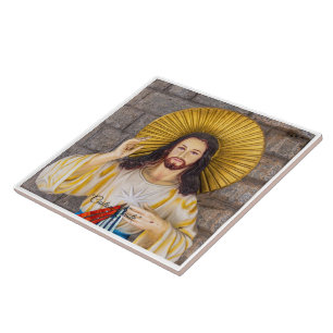 Foto en citaat van Jezus Christus Tegeltje
