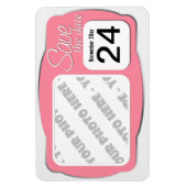 Foto en datum Roze "Save the Date" 4x6 Magnet Magneet (Verticaal)