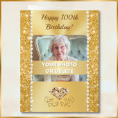 Foto en gepersonaliseerd, Happy 100th Birthday Kaa Kaart