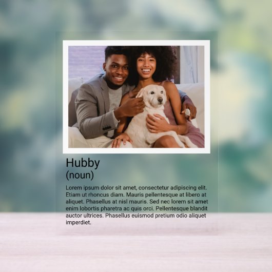 Foto en gepersonaliseerde beschrijving Tekst wijzi Acryl Bord (Neutraal)