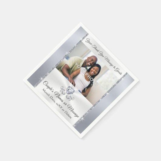 Foto- en gepersonaliseerde cocktail servetjes voor servet (Hoek)