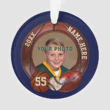 FOTO- en gepersonaliseerde sportkerstornamenten