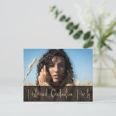 Foto en Gold Glitter Uitgestelde Graduation Party Briefkaart (Staand voorkant)