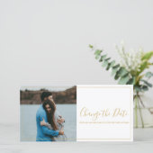 Foto- en gouden datumwijzigingskaart bedankkaart (Staand voorkant)