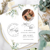 Foto en Greenery Wedding Save the Date Bladwijzer