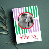 Foto- en handgetekende strepen Kleurrijke Vaderdag Kaart