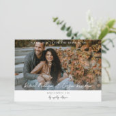 Foto en kalligrafie 14 modi Horizontal Wedding V2 Kaart (Staand voorkant)